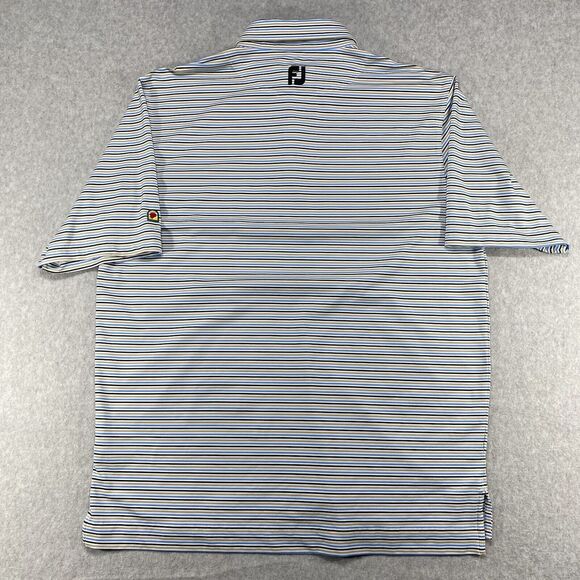 FootJoy Shirt Mens Size Large Striped Golf Polo Treesdales Preppy Short Sleeve - Picture 7 of 11